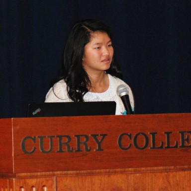 Meghan Khang, sophomore at RHS spoke about her golfing success at the Leadership Conference on Tuesday, March 12