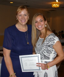 Mrs. Patton and sophomore Katharine Delorey who received a Leadership Award.
