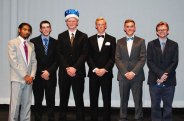 Contestants for the annual Mr. Rockland Competition were seniors left to right: Cornell McWilliams, Leo Field, Ryan Leavitt, Jeff Donahue, Adam Royle and Evan Murphy. photo by