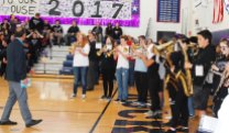 The band performs at the rally. photo by Maddie Gear