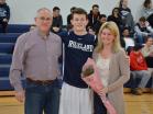 Jake Crawford and his parents on senior night