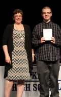 Ms Hoffman with junior Matthew McPartlin who won the Math Achievement award for Grade 11