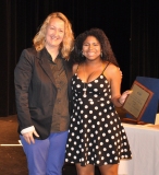 Lydia McWilliams won the Grade 11 Art Award, presented by Mrs. Thompson, Art Department Director.